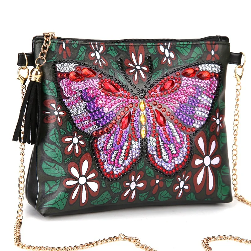 Сумки через плечо для женщин кожаные сумки в виде бабочек особой формы с алмазным