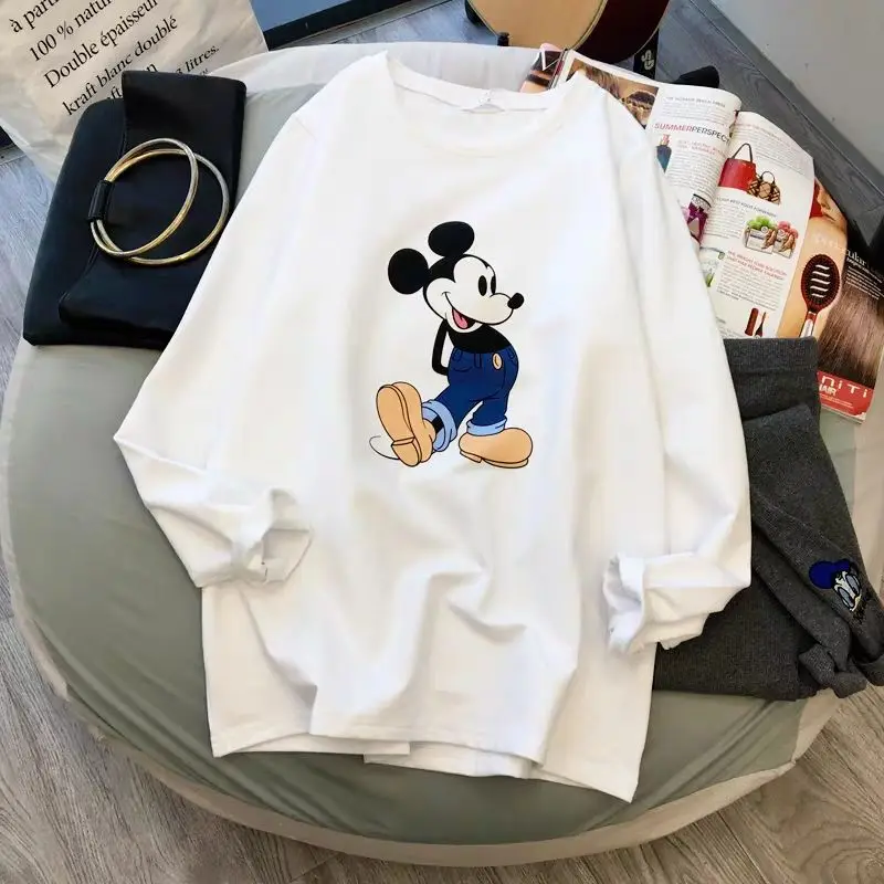 Женская футболка с длинными рукавами свободная белая надписью Сто Плюс в