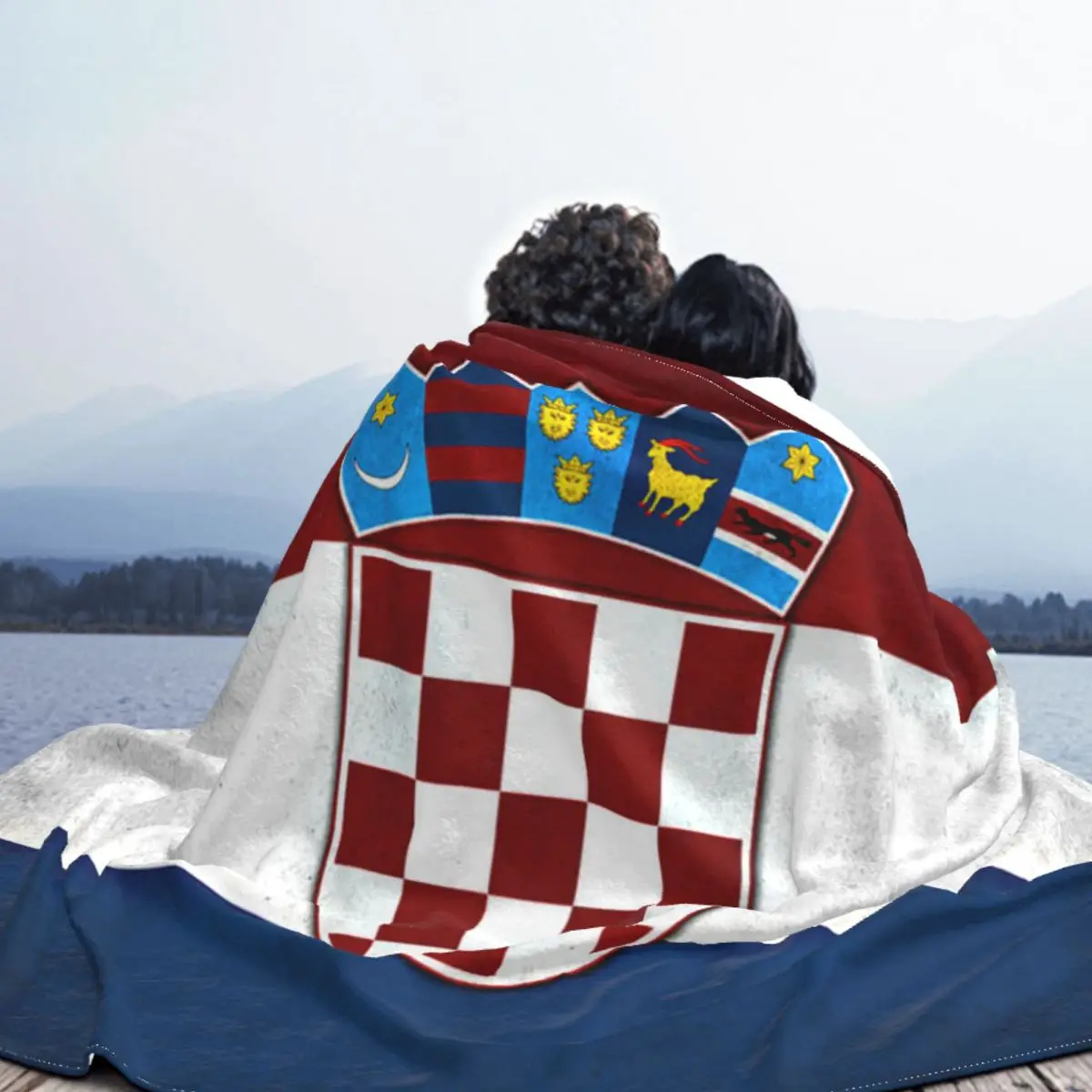 Флисовое мягкое покрывало с принтом в виде флага Хорватии
