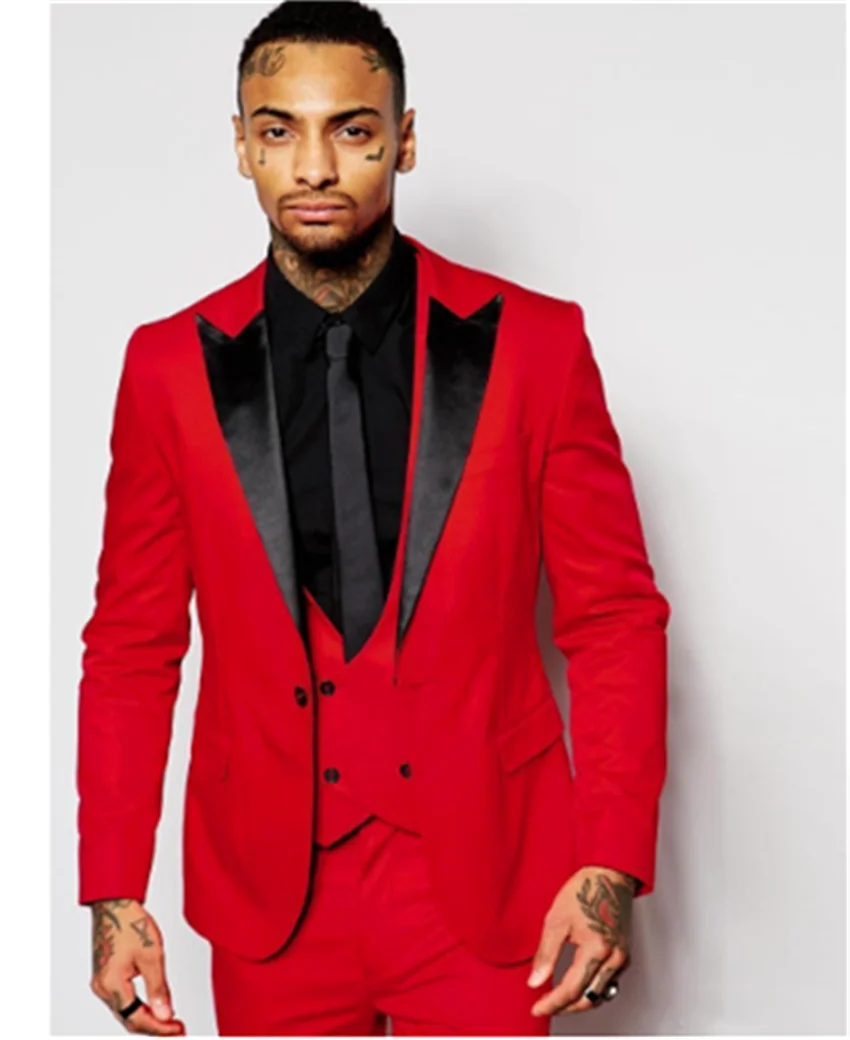 2020 men's three piece jacket, trousers and vest custom fit men's wedding bridegroom best man Tuxedo Suit