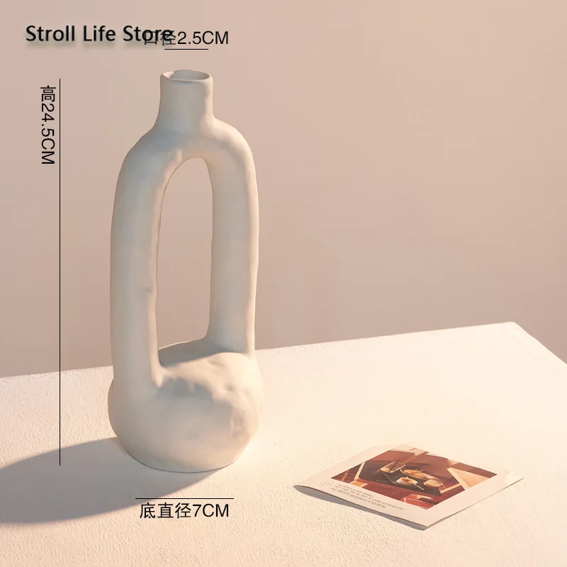 

INS Ceramic Vase Flower Holder Nordic Candle Holders White Candlestick Table Centerpiece Candelabra Candles Home Decoration F590