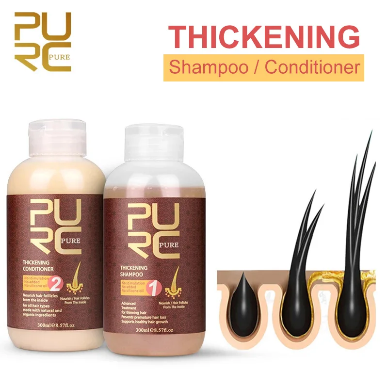 

Шампунь для быстрого роста волос PURC, кондиционер, шампунь против выпадения волос, набор для ухода за волосами, средства для восстановления и...