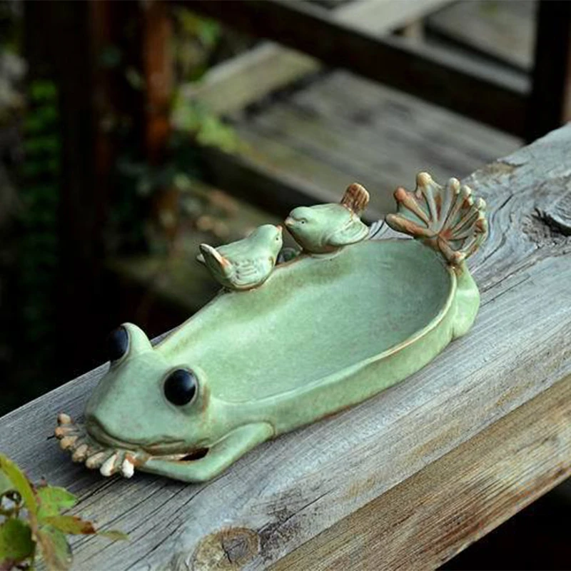 

Новый Керамика лягушка кормушка для птиц кашпо для суккулентных растений цветочные горшки контейнеры пепельница органайзер для украшений ...