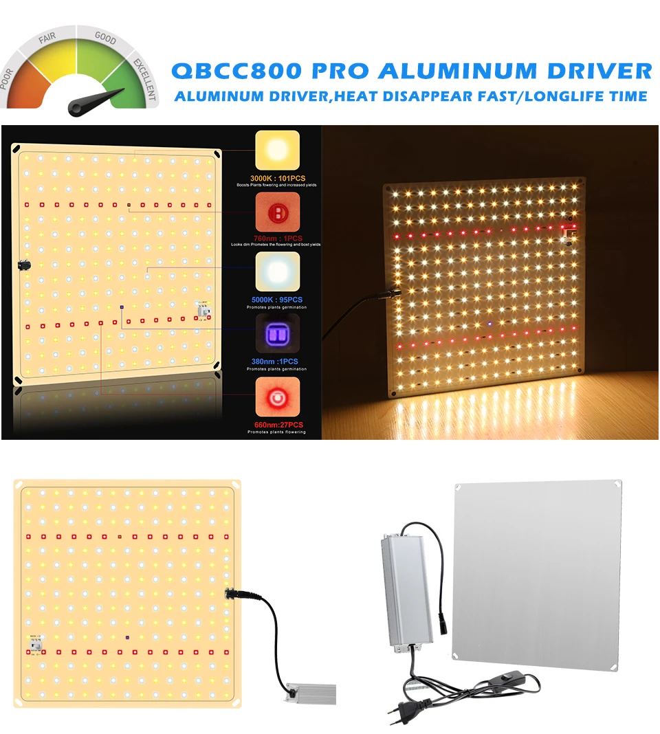 Полноспектровый светодиодный фитолампа Samsung LM281B 600W 800W 1000W для растений, цветов и семян в гидропонике.