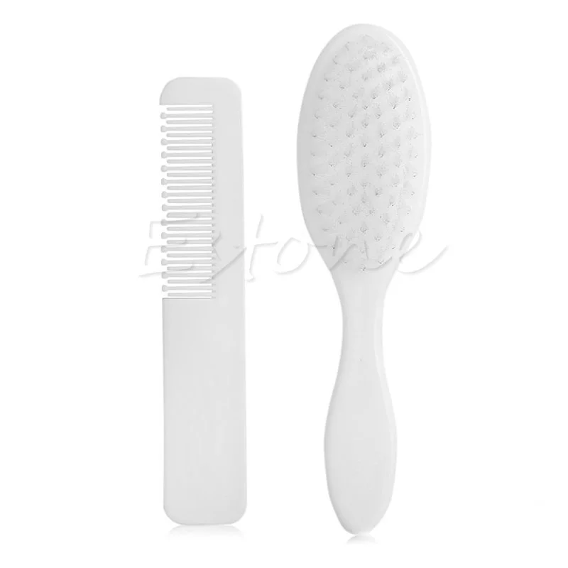 

72XC Baby Hair Brush & Comb Set in White Soft Gentle for Babies Toddlers Essentials