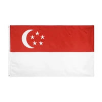 50pcs singapore flag 150x90cm high quality country printed national banner indoor outdoor flying hanging decor