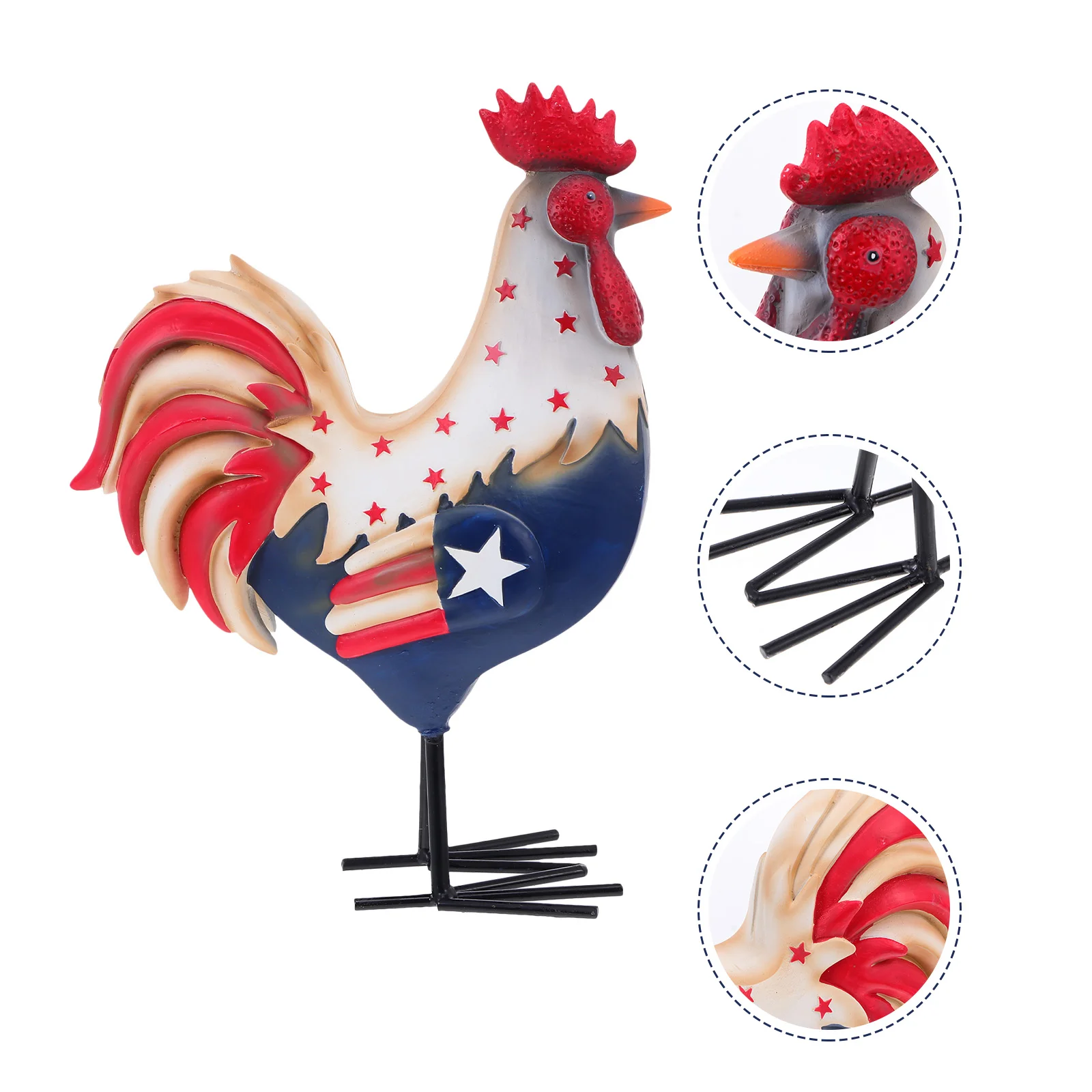 

1Pc Simulation Rooster Ornament Delicate Rooster Model Gardening Scene Decor