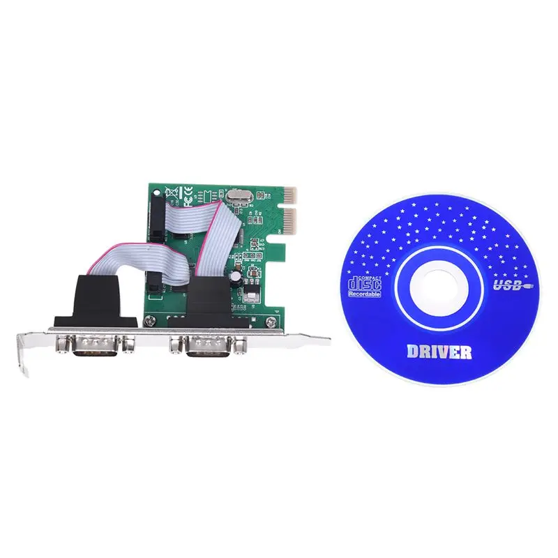 Двойной Порты 9-контактный последовательный RS232 DB9 PCI-E карта Com AC332 | Компьютеры и