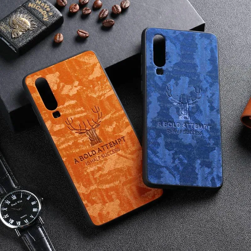 Роскошный Рождественский кожаный чехол для huawei P10 с оленем P30 P20 lite 2018 ультра