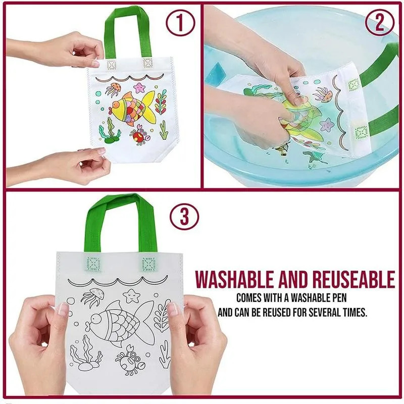 Нетканая Сумка-тоут с граффити для творчества детская художественная сумочка