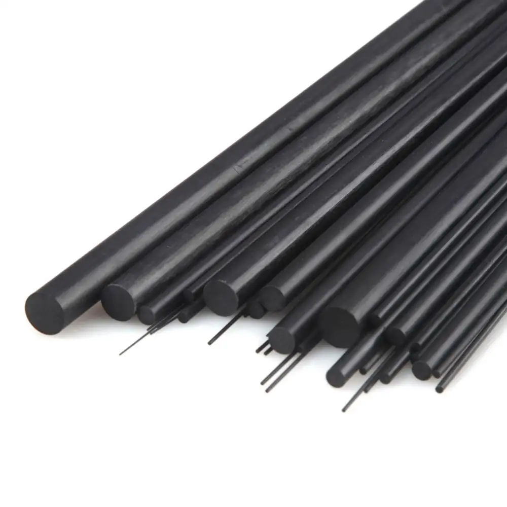 5pcs/10pcs Carbon Fiber Rod Dia 1mm 2mm 3mm 4mm 5mm 6mm Length 500mm 3 Fibra de carbono