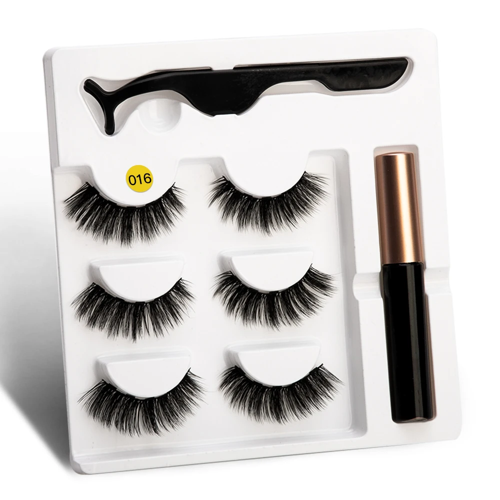 5 Magnet Eyelash Magnetic Liquid Eyeliner & 3 Pairs False Eyelashes Tweezers Set Long Lasting Extension Tool | Красота и здоровье
