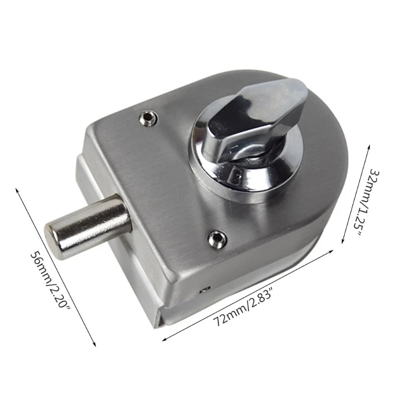 

X37E Stainless Steel Glass Door Lock Floor Latch Lock Bolt Ground Lock for Bathroom Toilet Shop Glass Doors