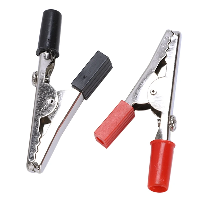 SODIAL (R) 10 шт 50 мм пластиковая ручка Пробник металлические зажимы аллигатора |