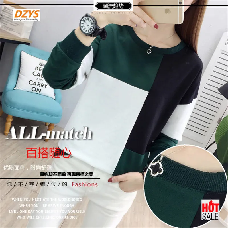 Осеннее платье Женская 2019 новая Корейская версия свободная футболка с длинными