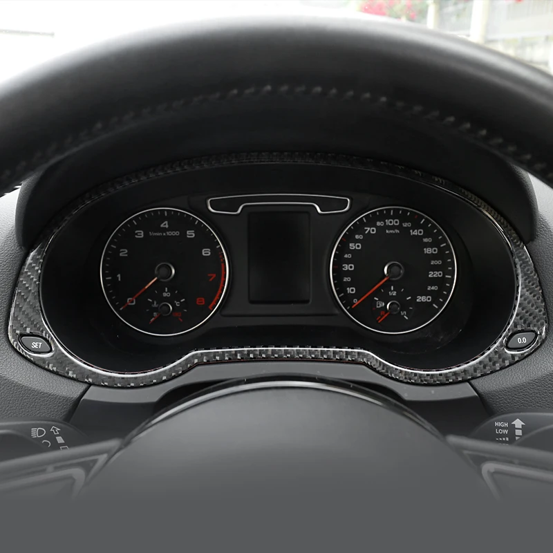 

Carbon Fiber Auto Speedometer Decoration Frame Trim Dashboard Odometer Cover Sticker For Audi Q3 2013-2018 Interior Accessories