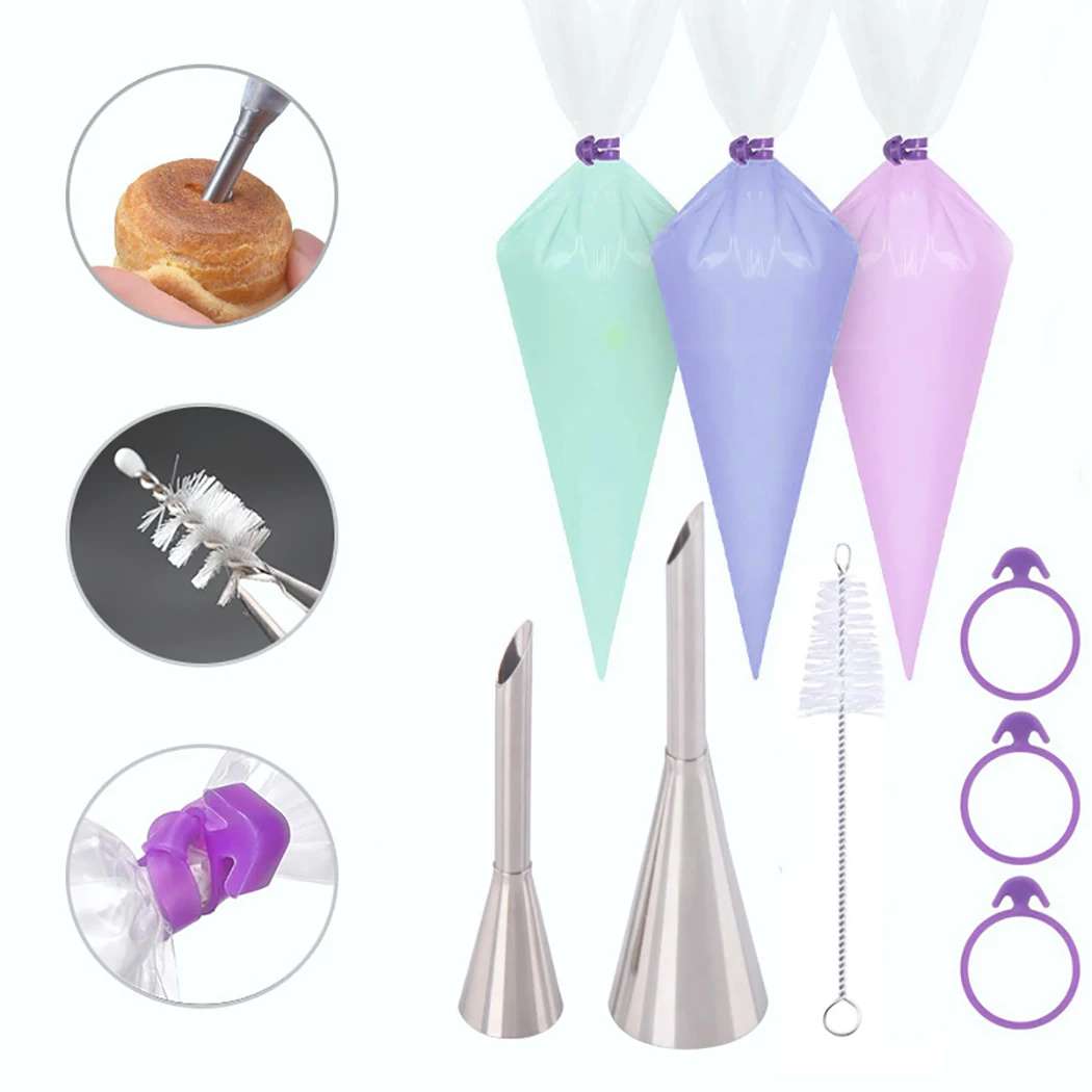 

56Pcs/Set Silicone Kitchen Accessories Icing Piping Cream Pastry Bag Stainless Steel Nozzle Set DIY Cake Decorating Tips Set
