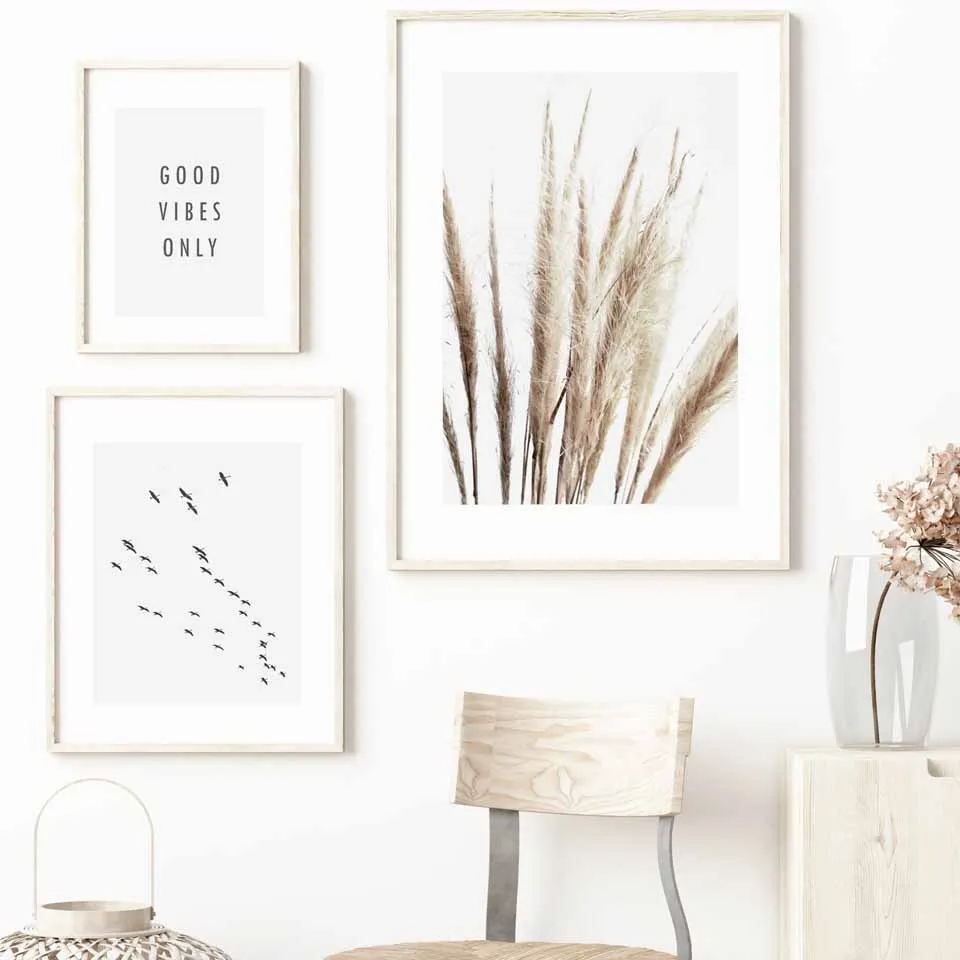 Трава холст скандинавский постер искусственная картина ландшафт летающая птица