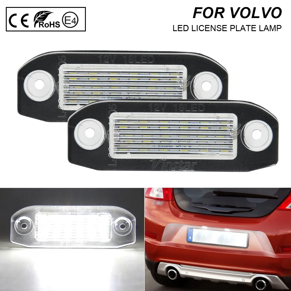 

2x Error Free LED License Plate Light Lamp Car Accessories For Volvo C70 S40 S60 S80 V50 V60 Cross Country V70 XC60 XC70 XC90