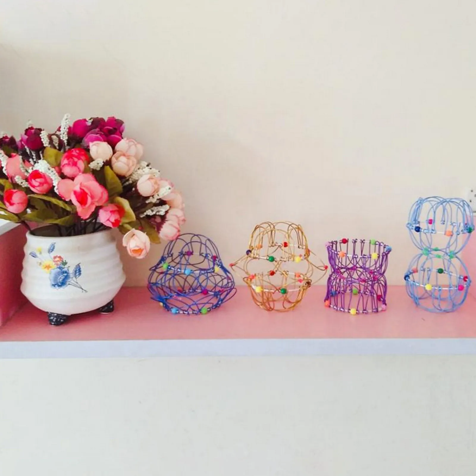 

toys for children Decompression Deformation Soft Steel Magic Flower Basket Hoop 2PCS zabawki dla dzieci funny gifts #L4