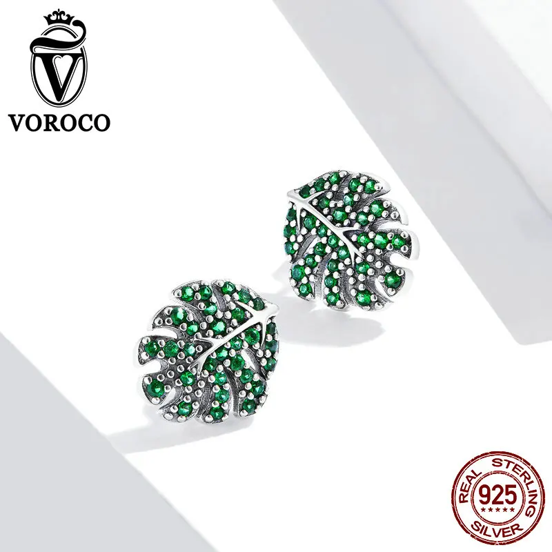 VOROCO 2020 модные роскошные серьги гвоздики из стерлингового серебра 925 пробы с