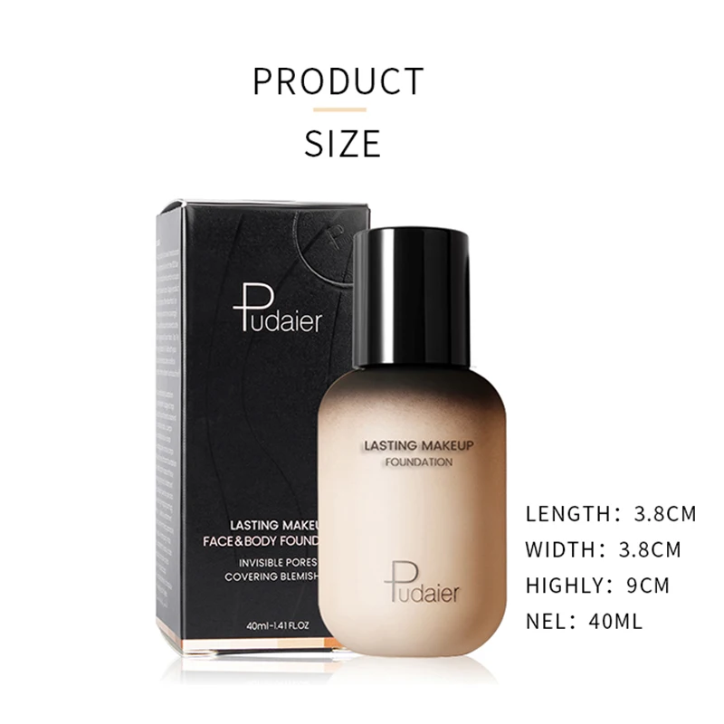Pudaier 40 мл Профессиональный тональный крем для макияжа матовая Тональная основа