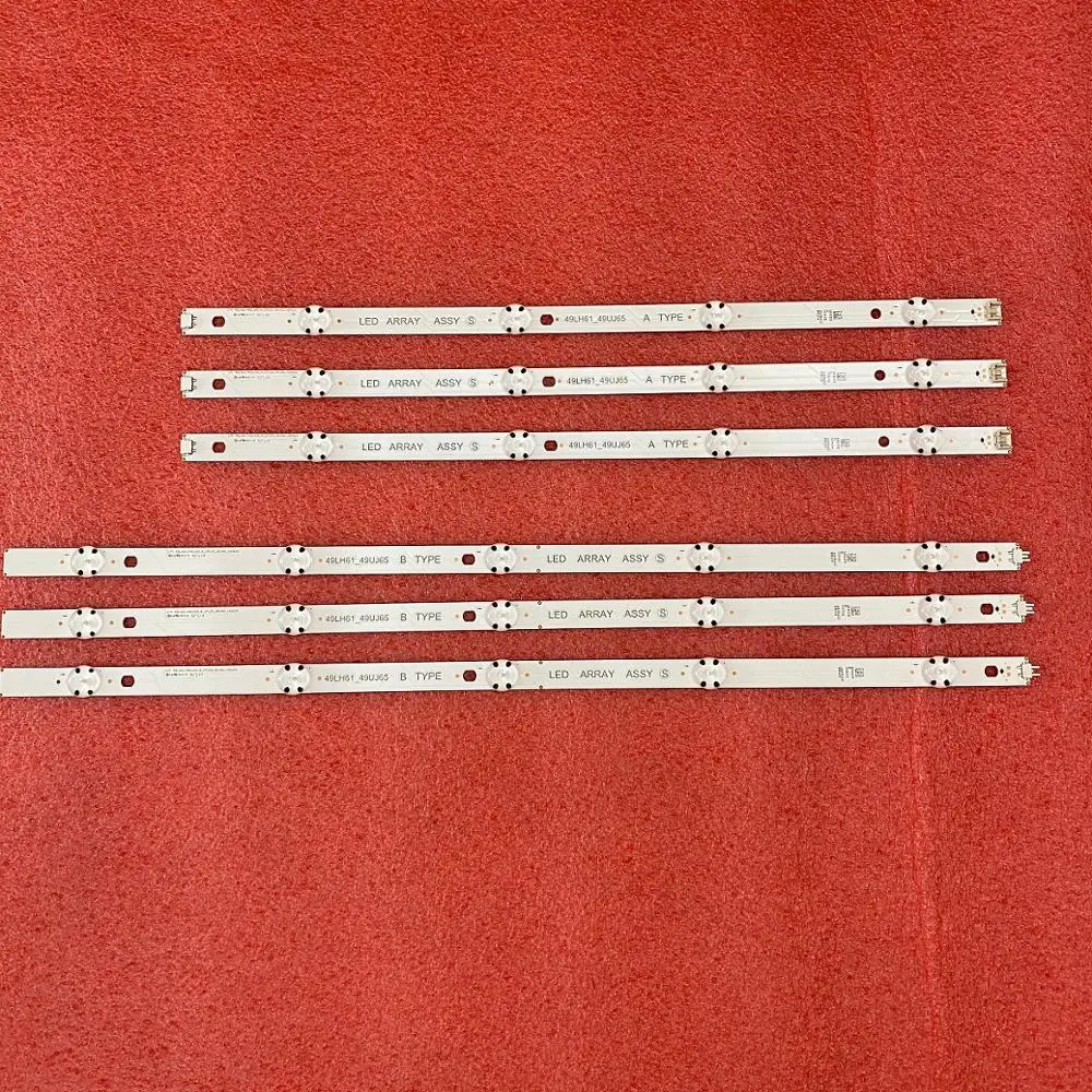 

6pcs LED bar for LG innotek 17Y 49inch A B LED ARRAY 49LJ61/UJ65_A B 49UJ701V 49UJ670Y 49LH61 49UJ65 49UJ635 49UJ630 49LJ614V