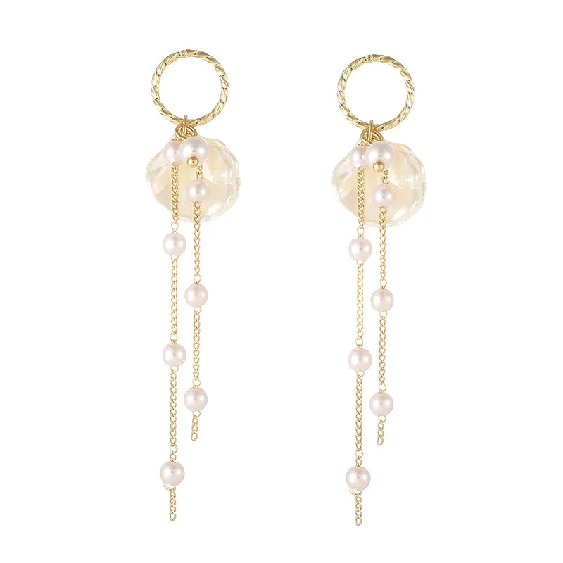 

2020 Trendy Women Geometric Circle Dangle Earrings Shell Flower Pearl Tassle Earrings Fashion Jewelry For Women Statement