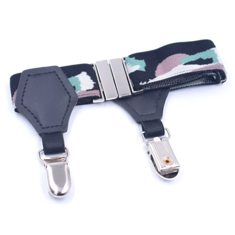 

Nylon Sock Suspenders Holder Camouflage Adjustable Garters Belt with Double Clip K3NF