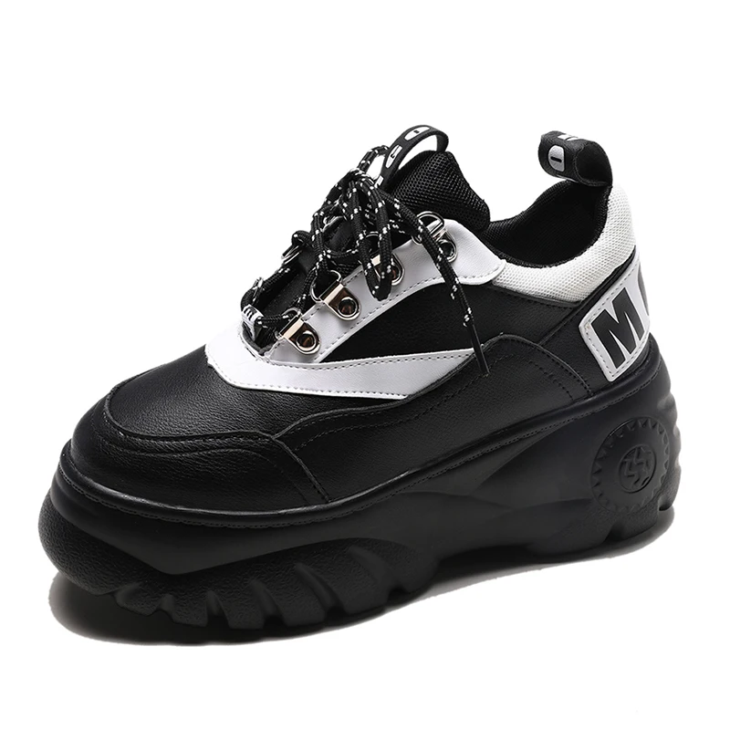 Кроссовки на платформе обувь для папы Новинка 2019 года женская с высоким берцем