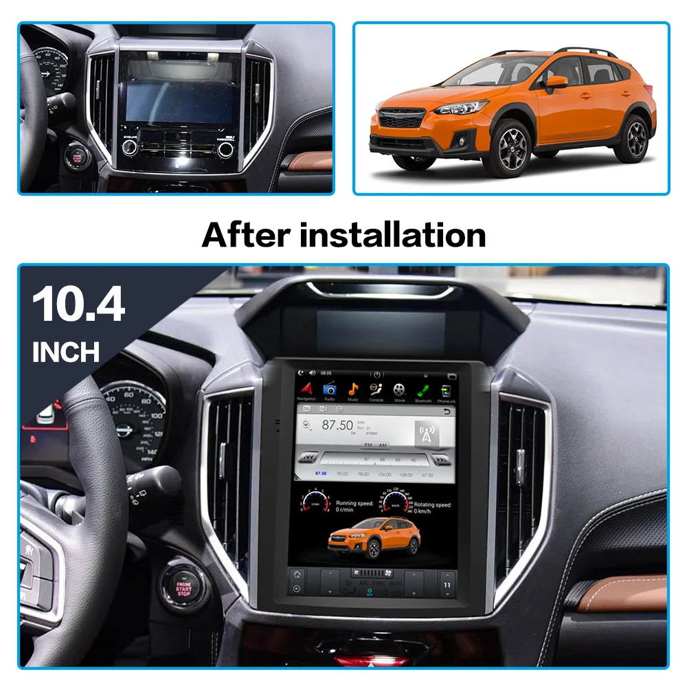 Автомагнитола в стиле Тесла на Android с вертикальным экраном GPS для Subaru Forester XV 2018 2019