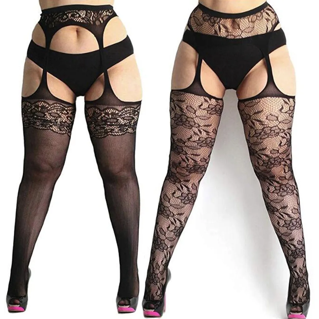 

New Sexy Womens fishnet tights Plus Size Lace Suspender Pantyhose Stocking Christmas Fashion Seductive Charming Stockings Thigh