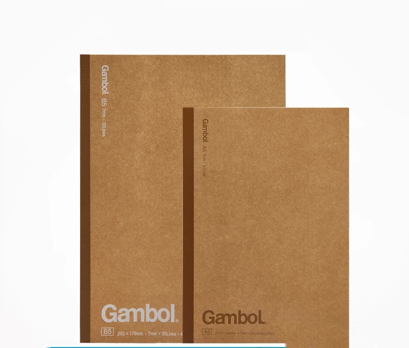 

KOKUYO Gambol Student Notebooks Paper Diary Books A5 B5 7mm 24 Lines 40/60/80 Sheets WCN-G5401 Retro Kraft Paper Cover