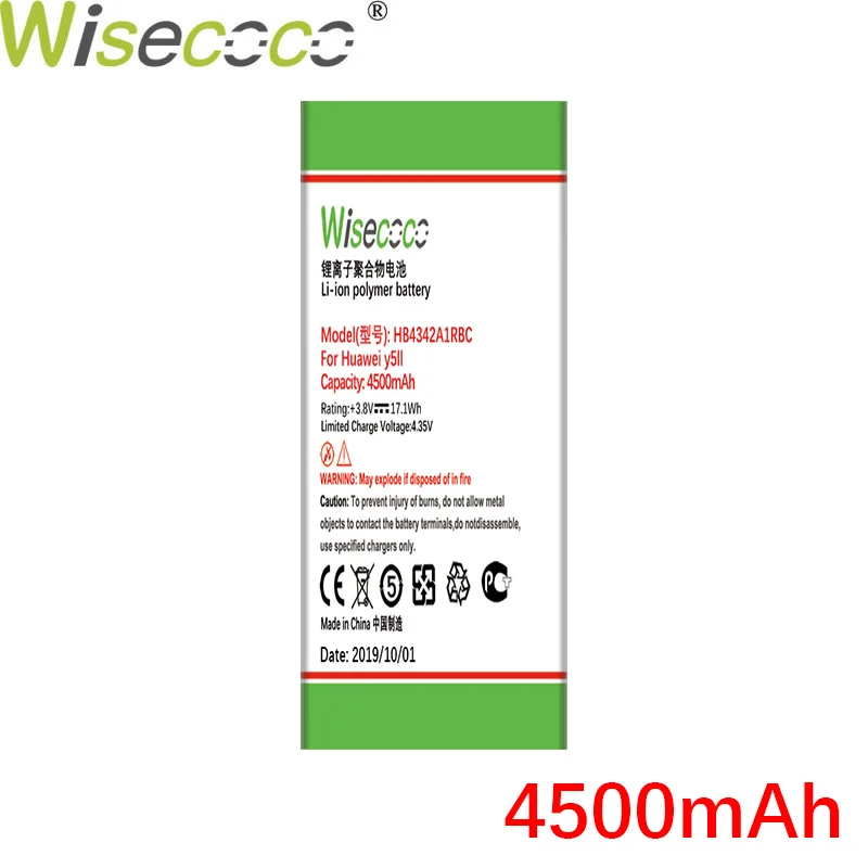Wisecoco 4500 мАч HB4342A1RBC Аккумулятор для huawei y5II Y5 II 2 Ascend 5+ Y6 honor 4A SCL-TL00 для honor 5A LYO-L21 мобильного телефона