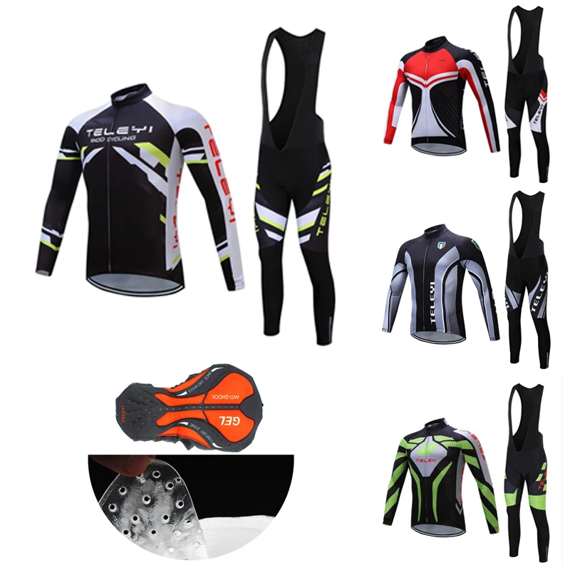 

Free Shipping Long Sleeve Cycling Clothing Men 2022 Fall Bicycle Clothes Pro Team Suit Male Road Bike Clothing BIB Kit Uniform