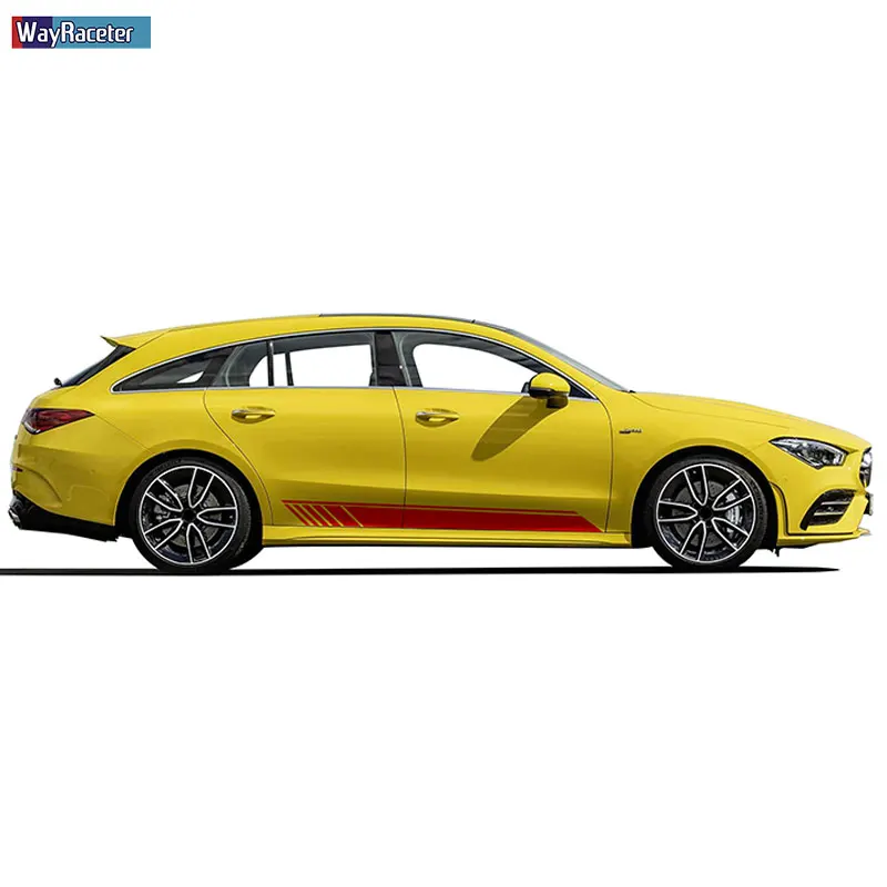 Наклейка на дверь автомобиля боковая полоска юбка версия 1 Виниловая наклейка