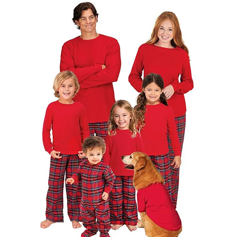 Семейный пижамный комплект для папы мамы сына дочери и ребенка Одинаковая одежда