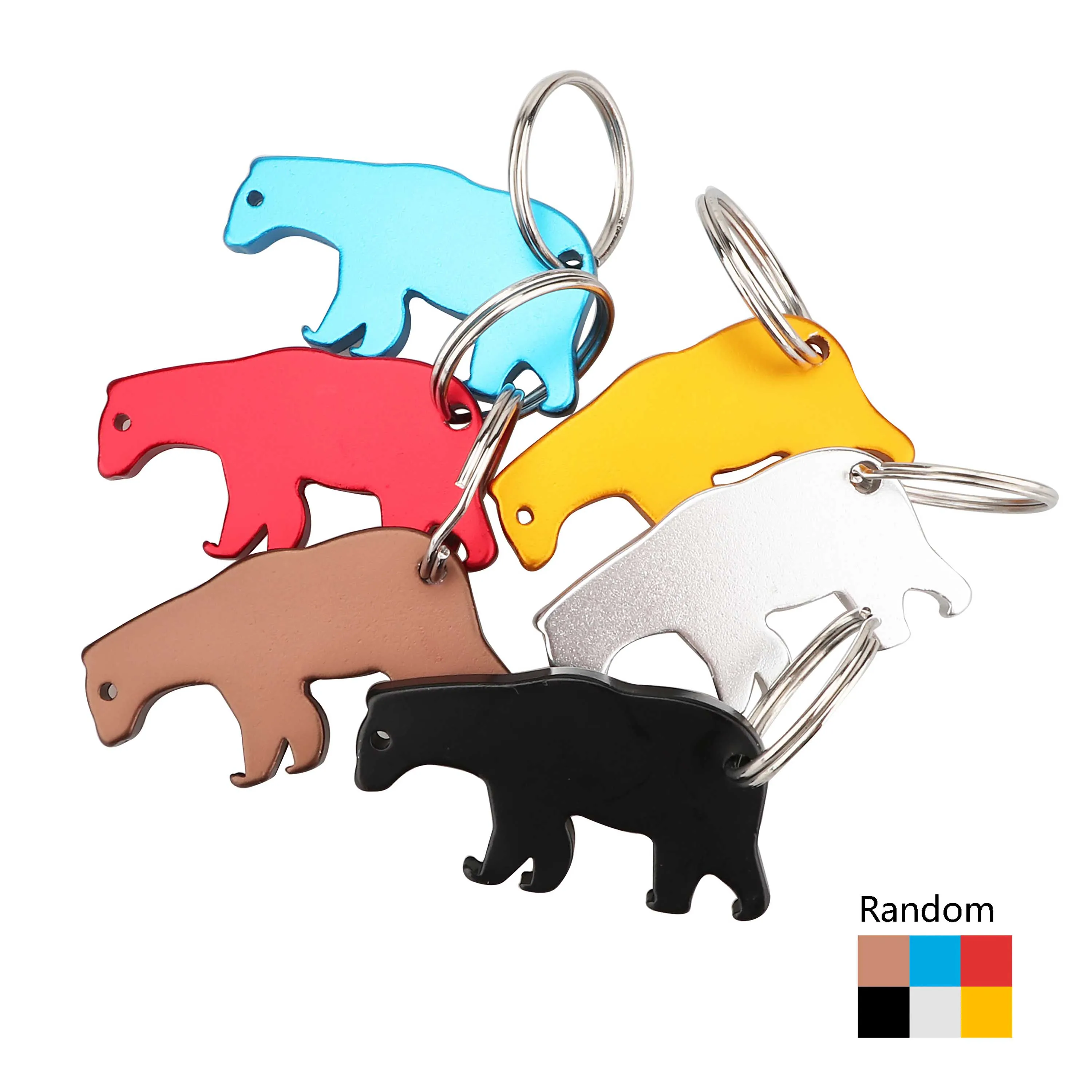 Bear TEMLUM 6 шт. открывалка для бутылок брелки алюминиевые открывалки для пива с логотипом на заказ Свадебные сувениры - Цвет: Bear