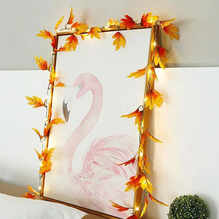 HiMISS светодиодный светильник с кленовыми листьями гирлянда декор для Хэллоуина