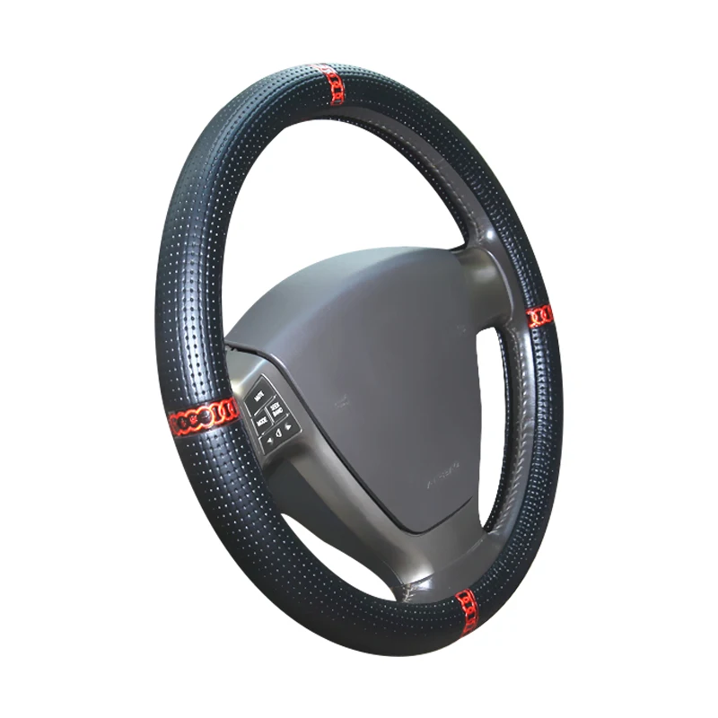 Новинка черная кожаная оплетка рулевого колеса Автомобильное устройство защиты