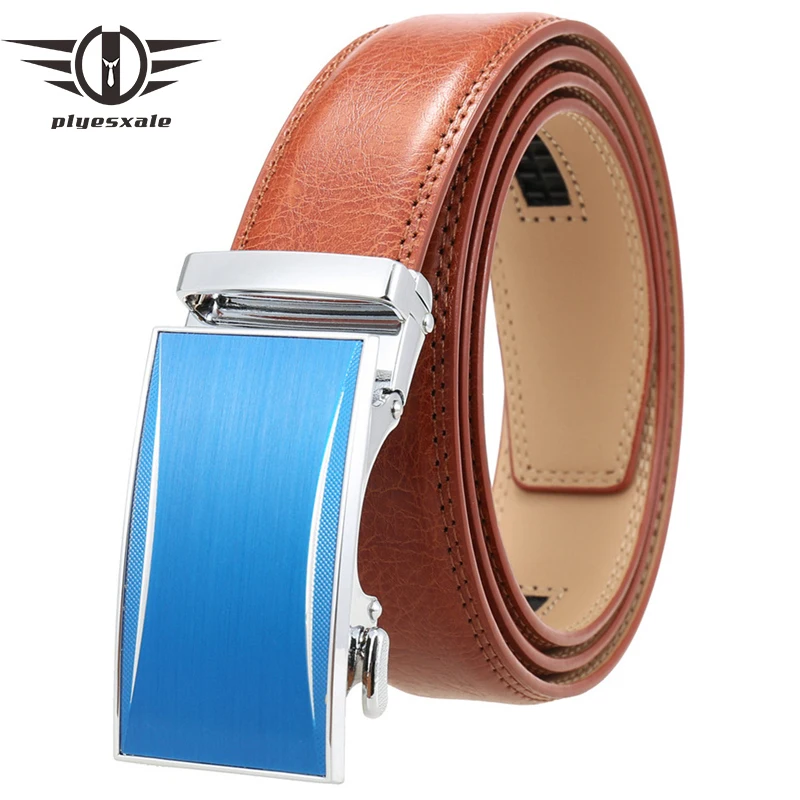 

Plyesxale Men Belts Genuine Leather Metal Automatic Buckle Designer Luxury Business Casual Male High Quality Cowhide Belt B480