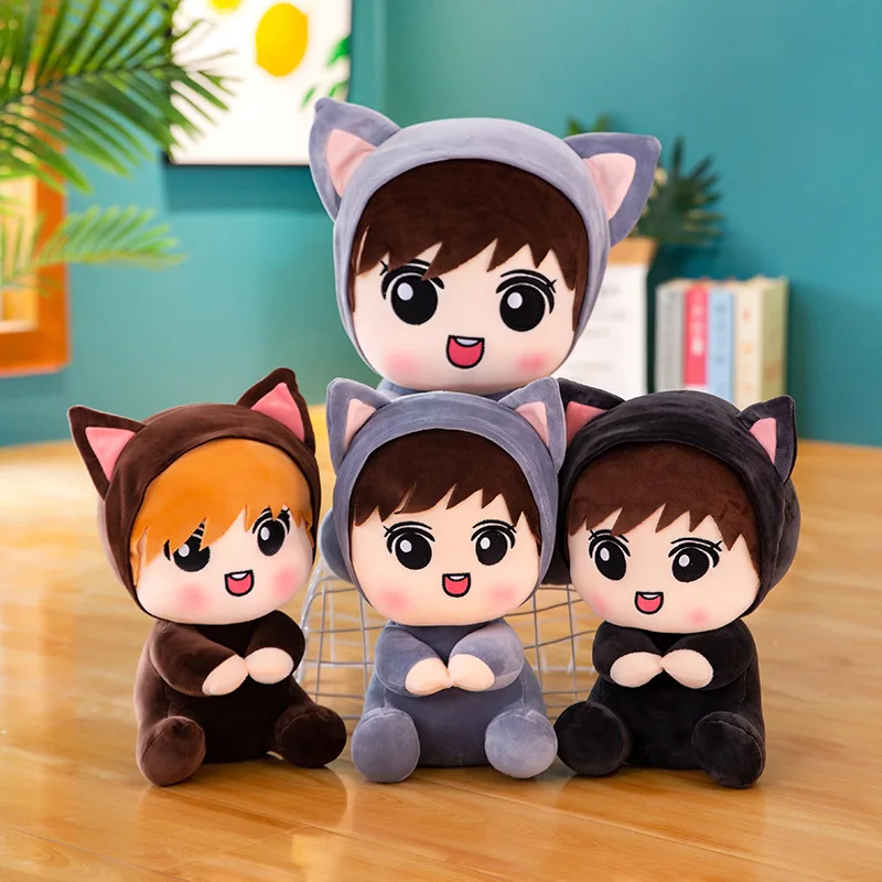 

Free ship 25/35/45cm cute soft baby toys cartoon little boy cat doll plush toy stuffed animals kawaii plushes stuffed toys