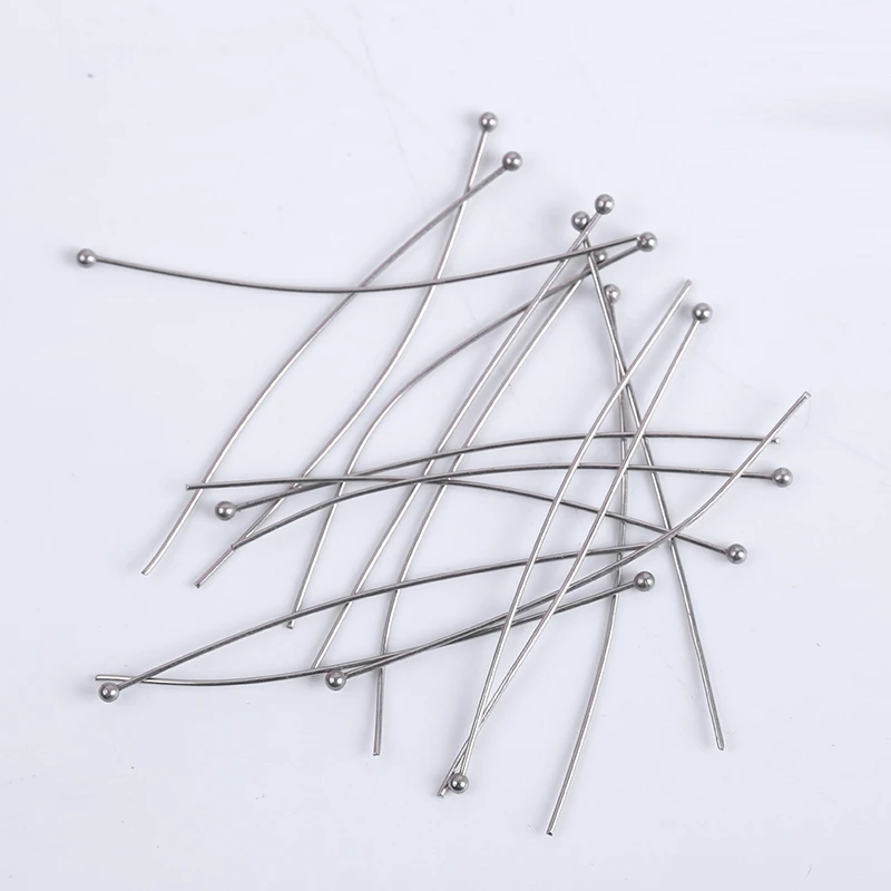 

100Pcs/Lot Stainless Steel Ball Head Pins for Necklace Earrings DIY Ear Findings for Jewelry Making Supplies 15/16/18/20/25/30mm