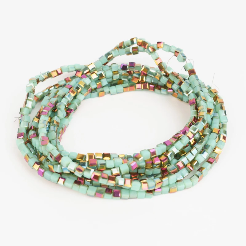 

Hot selling 2mm 195pcs semi-steel Czech crystal glass square beads, seed beads, string beads, beads for jewelry making