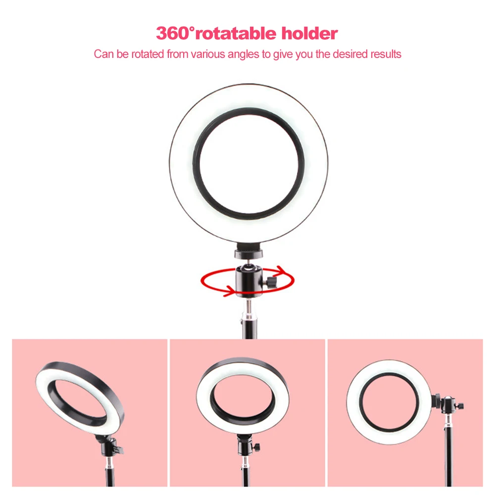 26 см селфи кольцевой светильник светодиодный с регулируемой яркостью для