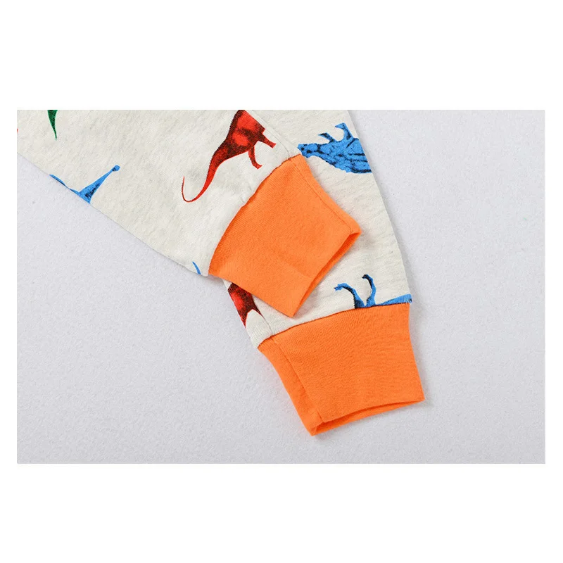 Детская одежда для сна из 100% хлопка с мультяшным рисунком пижамы маленьких