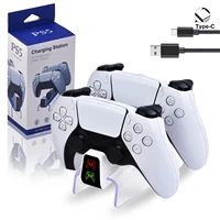 ps5 charging station ps5 controller charger with led indicator high speed fast charging dock for sony dualsense controller