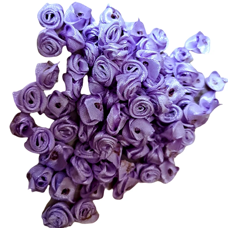 Фиолетовая лента ручной работы HL 100 шт. розы цветы свадебное украшение поделки