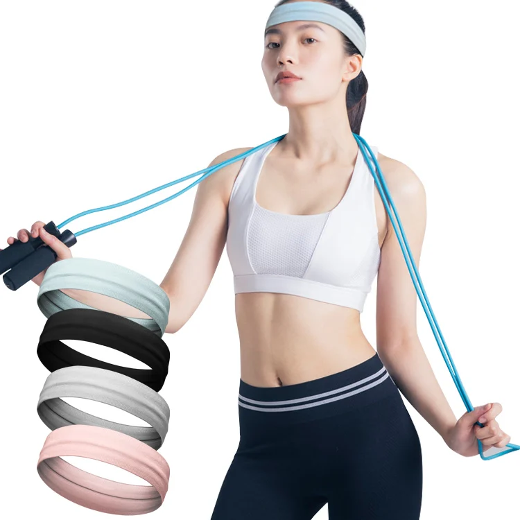 

AOLIKES skid-free elastic Silicon Sweatband Quick Dry Hair Bands Sweat Absorbing Running Yoga Gym Head Band Sports Headbands