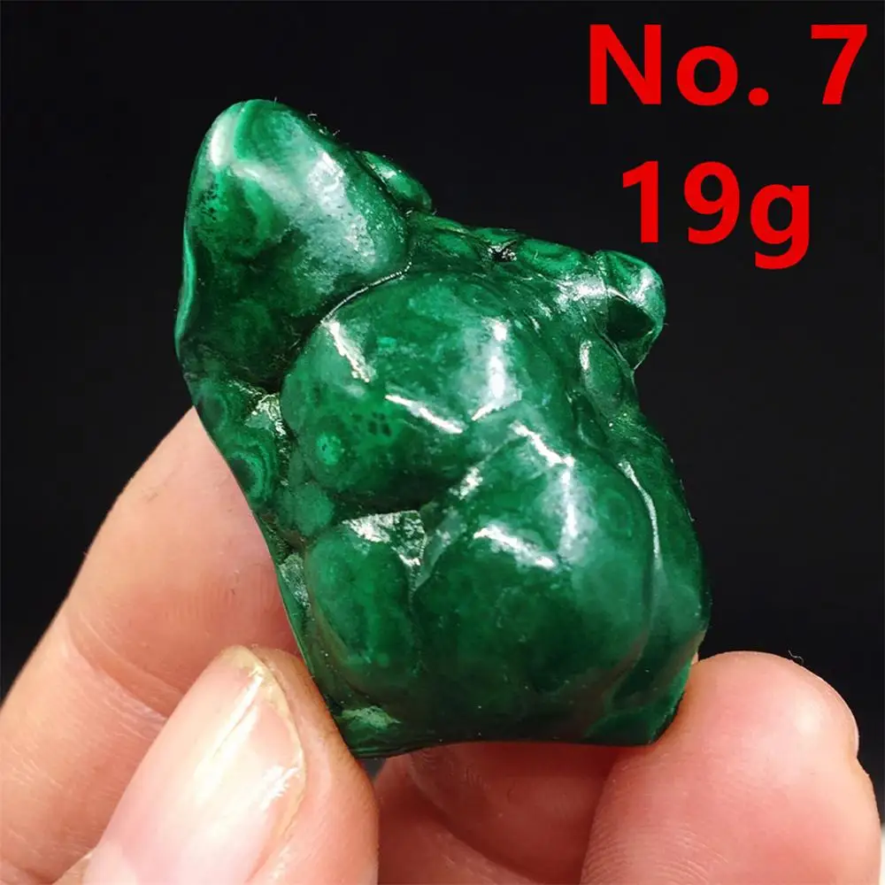No. 7 1 шт. натуральный Малахит Натуральный Необработанный камень с формой полировки процесс Украшенные чакры, Исцеление Рейки - Цвет: No. 7